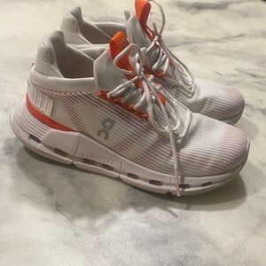 On Cloudtec White and Orange Sneakers